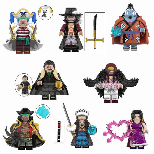8 st Samlarobjekt Anime One Piece Mini Actionfigurer Byggklossar Leksaker för Barn