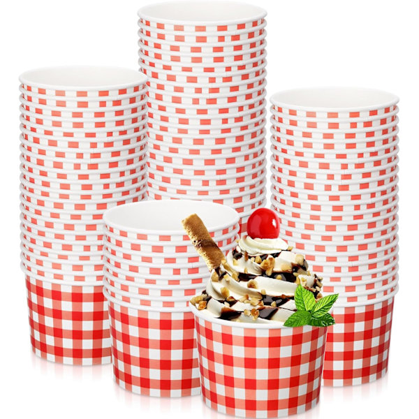 100-pak 9 oz Gingham Fest Red