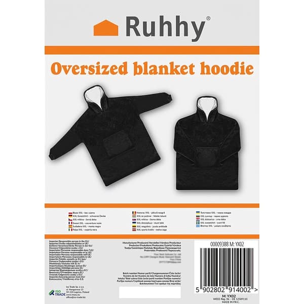 XXL sweatshirt - svart filt