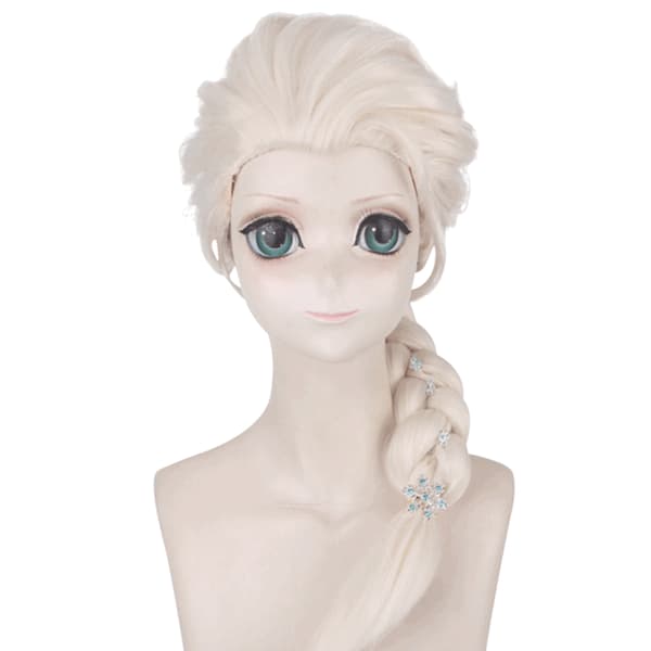 Anime-peruukit Prinsessa Elsa punotut synteettiset peruukit