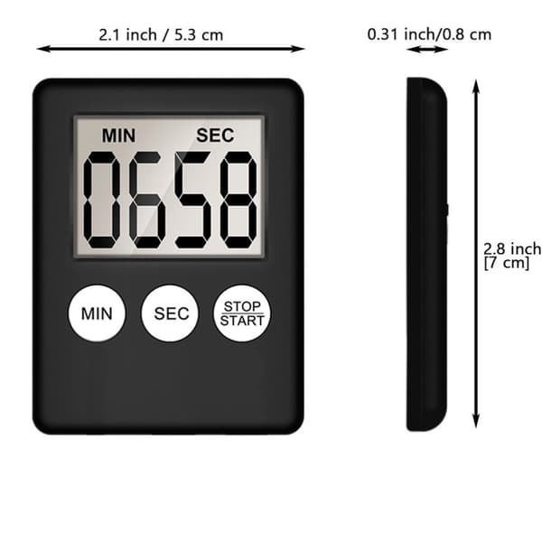 Magnetisk LCD Digital Køkkentimer, Nedtællingsstopur, Madlavningstimer