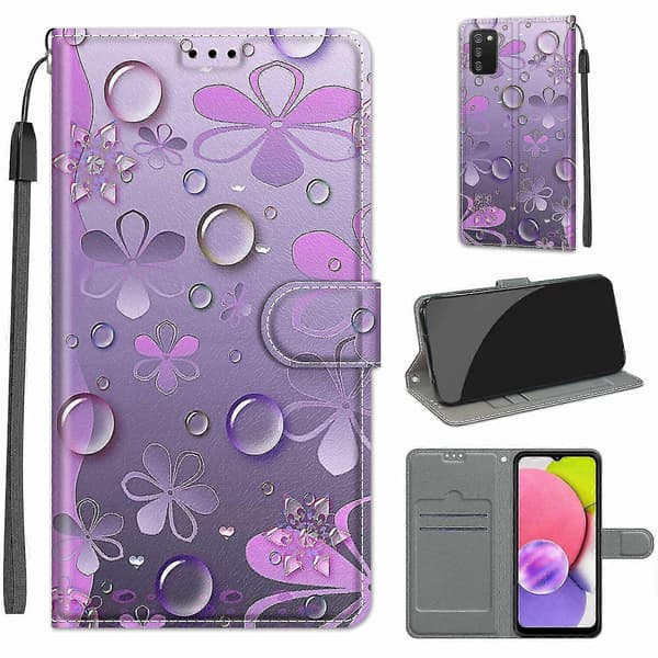 Telefoncover til Samsung Galaxy A03s, flip magnetisk - lilla
