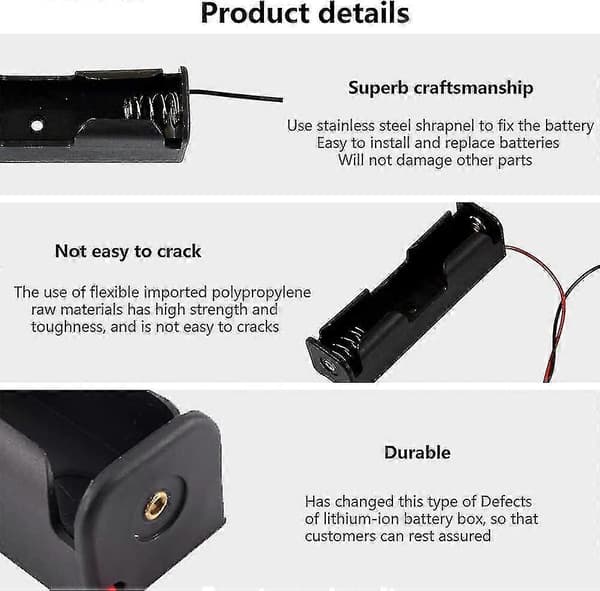 16 stk AA Batteriholder 3.7 V 18650 Batteriholder Med Kabeltilslutninger-CE db