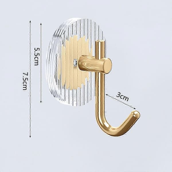 4PCS Golden Luxury Acrylic Hooks Punch-Free Strong Self-Adhesive Hooks Bathroom Towel Hooks-FY-