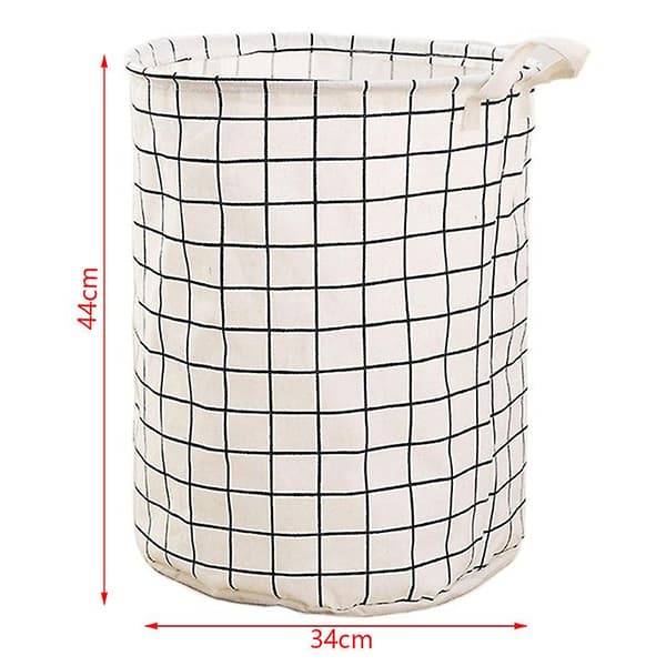 Stor Klesvaskkurv Rund Skittentøy Sammenleggbar Bøtte Oppbevaring Tynn Organizer Hvit 1 stk White 1pc