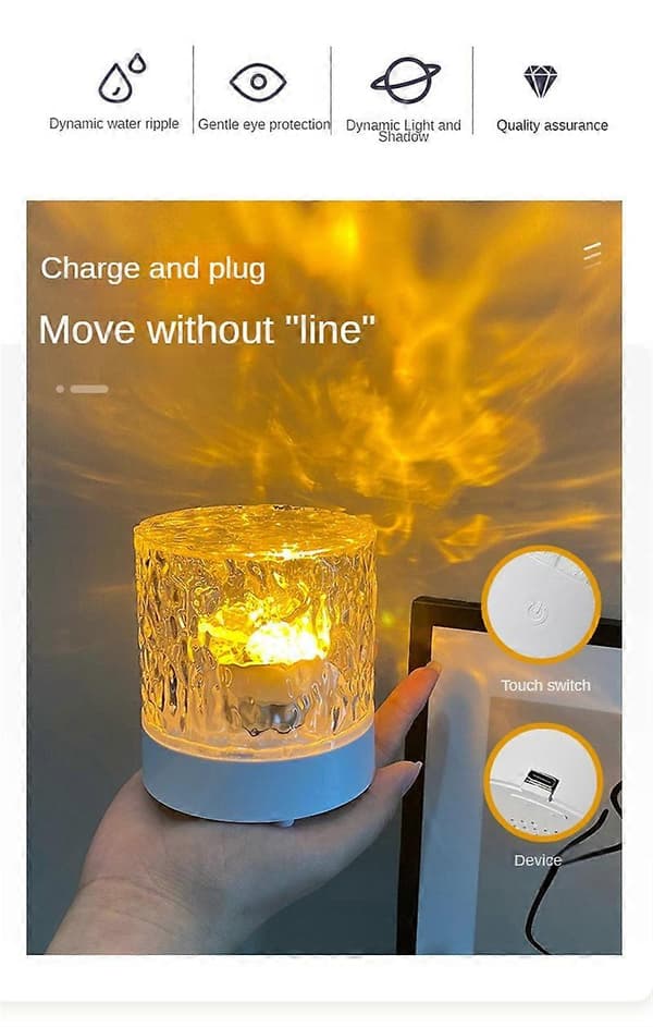 Atmosphere Night Light Gifts Water Ripple Table Lamp Dynamic Projection Bedroom