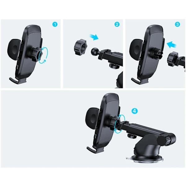 360° Rotating Phone Holder Super Stable & Anti-Shake Car Mobile Stable Mount for Car Dashboard Windshield Air Vent