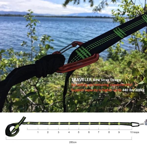 Secure and Robust Hammock Straps, Extra Strong with 1800 kg Weight Capacity, Knot-Free & Adjustable Length, Water-Resistant & UV-Protected