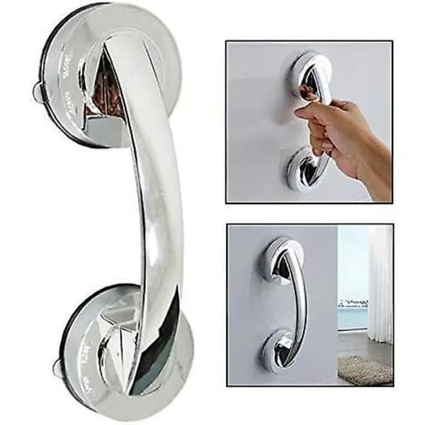 Suction Cup Door Handle, Refrigerator Bathroom Door Handle, Support Handle, Solid And Exquisite, (Silver)
