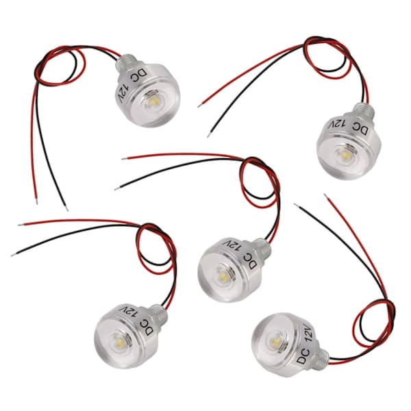5pcs 12V 1W Mini LED Recessed Ground Spotlight Deck Light for Jewelry Cabinet Ceiling Stair Landscape