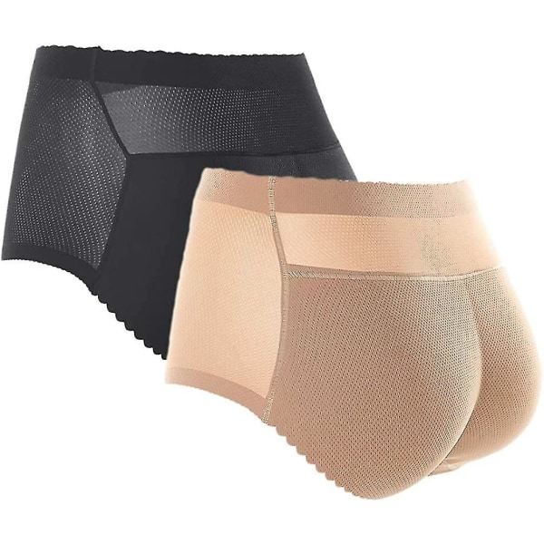 2-pak sømløse dame trusser med numseløft og polstring Shapewear L talje