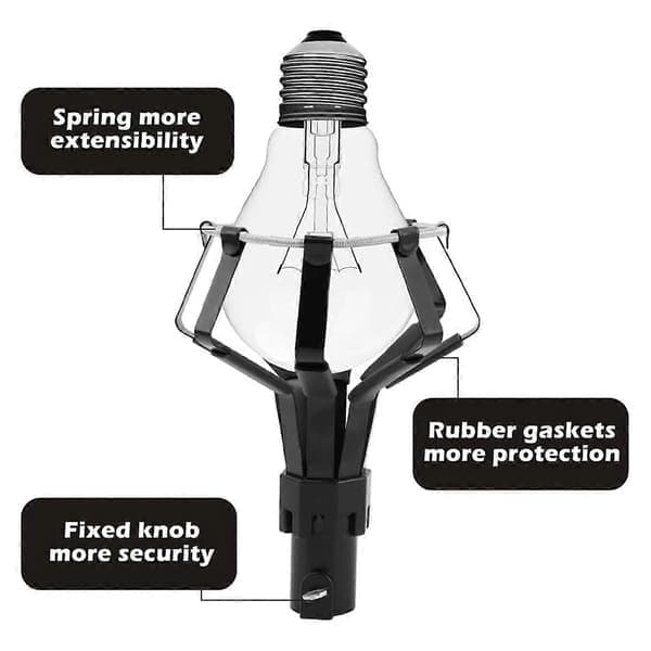 3-4M Mounted Light Bulb Changer for High Ceilings, Light Bulb Changer with Telescopic Pole, Basket