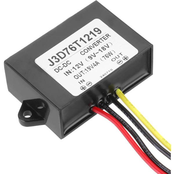 DC 12V til 19V strømomformer 4A 76W spenningsregulator IP67 vanntett transformatorforsyningsmoduladapter for bil lastebil solsystem -