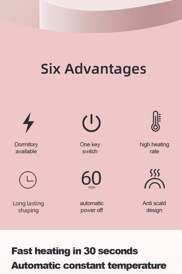 Dual-function frizz comb, straight/curly, no damage, smart inner buckle, anti-scald, European plug