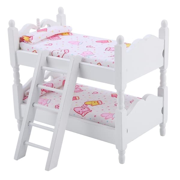 1:12 Dukkehus Mini Møbler Barn Soverom Modell Køyeseng Leker (Rosa hansker)