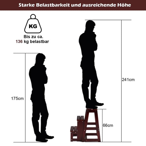 Chair Ladder Stepladder Chair Stool Ladder Step Chair Step Stool Folding Step Ladder 3 Step Brown