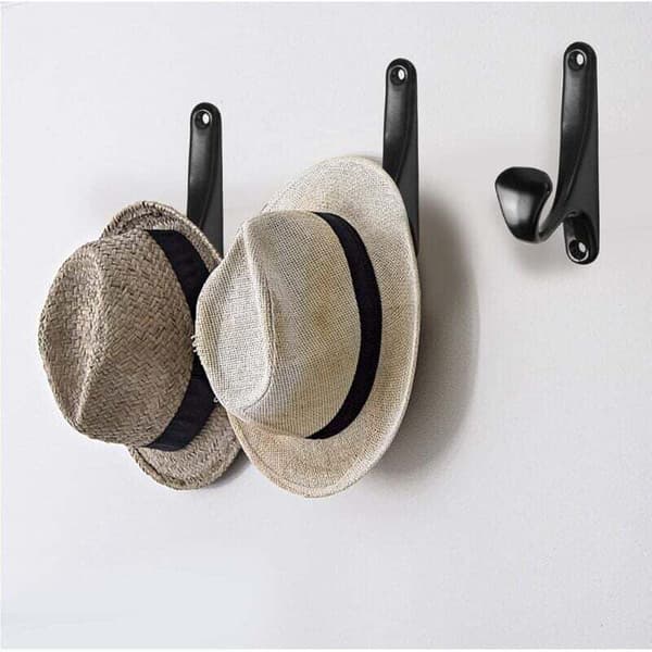 6 Pcs Black Metal Wall Hooks for Jackets, Towels, Hats - Retro Style, Compatible with Bathroom Kitchen