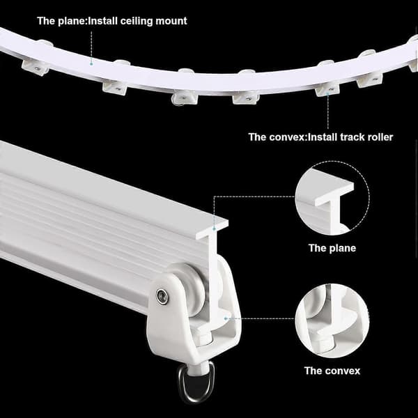 Bay Window Transformation, Flexible Bendable Curtain Track for RV, Heavy Duty Support for Bunk Bed Curtains, Ceiling or Wall Mounted Curtain Rail (FMY)