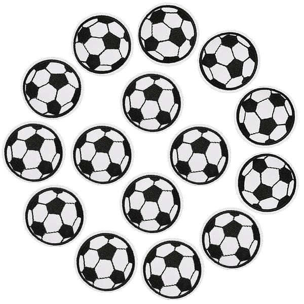 15 stk. Fodboldbroderede Patches Fodboldmærker Stryg På