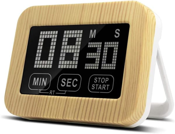 Smart Touch Screen Timer, Vægmonteret Timer til Køkken eller Kontor, Digital Køkkentimer med Nedtællingsfunktion, Belyst Touchskærm Sikrer