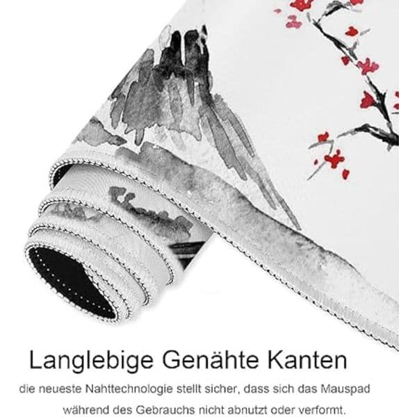 XXL Hvid Gamingmusemåtte 800 x 300 mm Japansk Blækmaling Bjerg B B B