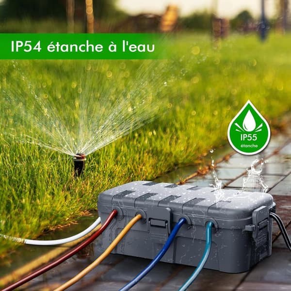 Medium Waterproof Cable Box (34.5x24x12cm) - IP54, Weatherproof, Ideal for Protecting Extension Cords and Power Strips (Grey)