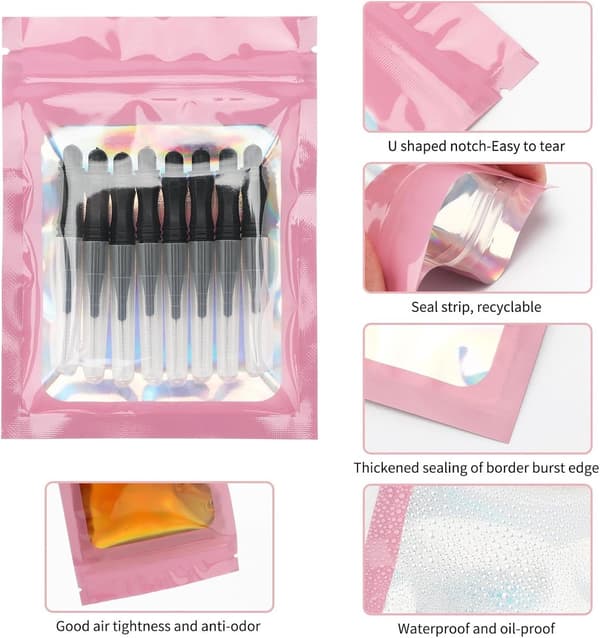 100 st - Presentpåsar - 16*9 cm - Kalaspåsar - C&y-påsar - Ziplock-påsar - Holografiska mylarpåsar