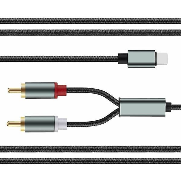 Apple lydkabel 2RCA til 3,5 mm - Kompatibel med iPhone for tilkobling til høyttalerforsterker