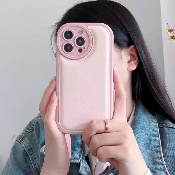 Light Pink Matte Soft Silicone Case with Raised Camera Lens Protection Shockproof Cover Compatible with Large Multi-Lens Smartphones