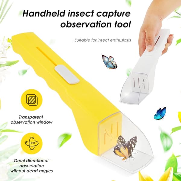 2 Insect Traps for Kids - with Quick Release Tool, Clear Window, Touch-Free Collection - for Nature Exploration - 27 cm