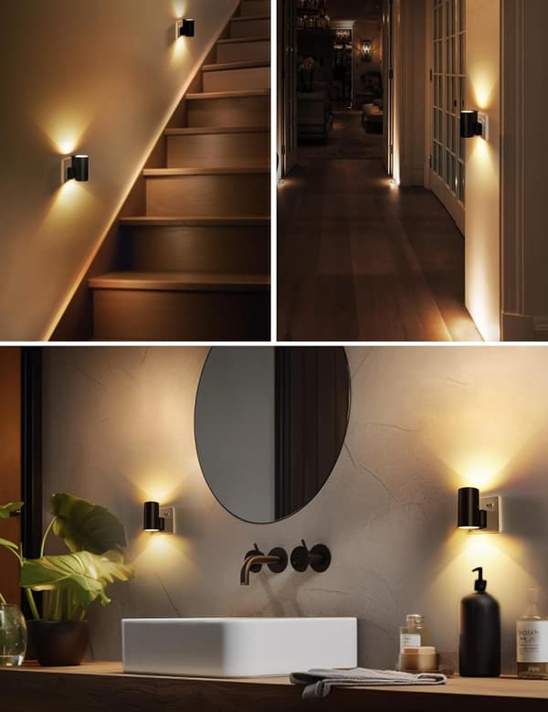 LED Nattlampe med Stikkontakt, [2-pakning] Varmhvit