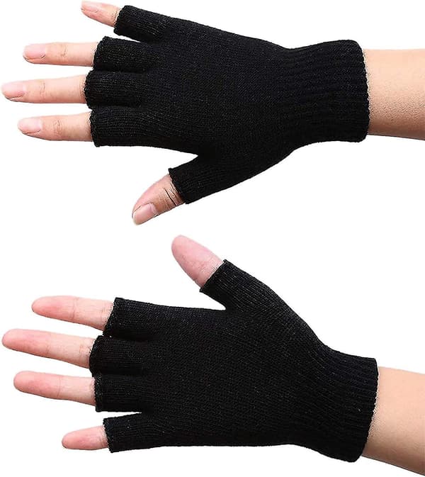 4 par vinterhalvvantar stickade fingerlösa handskar varma stretchiga handskar för män