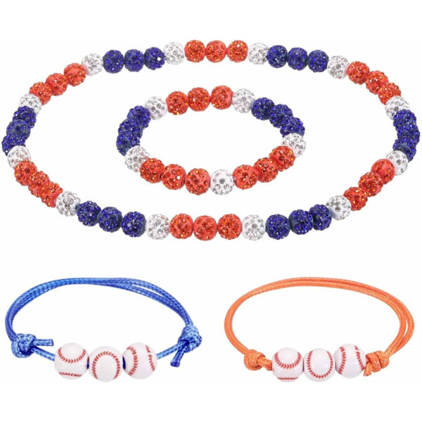Basebollhalsband Set Orange Blå Orange/Blue