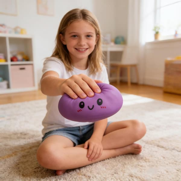 Suuri pulla-squishy, söpö ahdistusta lievittävä fidget-lelu, pehmeä puristuslelu aikuisille, violetti Purple