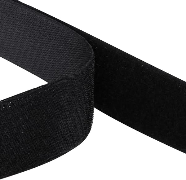 Sew-on Hook and Loop Tape, 2 Inch Wide 4.5 Meter Interlocking Tape for Clothing Sewing, Crafts, and DIY Projects, Black 2\" 2"