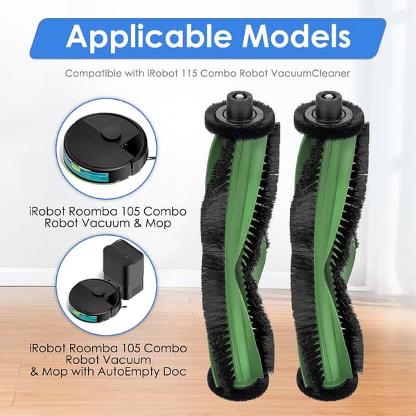 Rullebørster kompatible med iRobot 115 Combo Robotstøvsuger, 3-pak