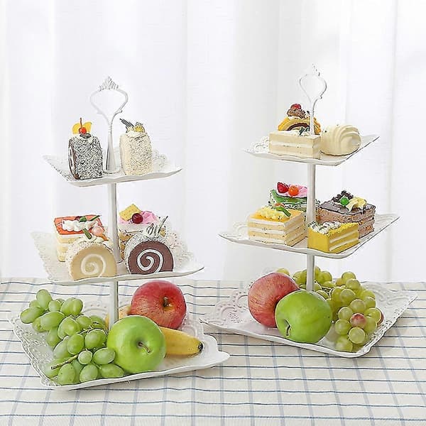 White Cake Stand Round Display For Party Home Decor, 3 Tier Stand [DB]