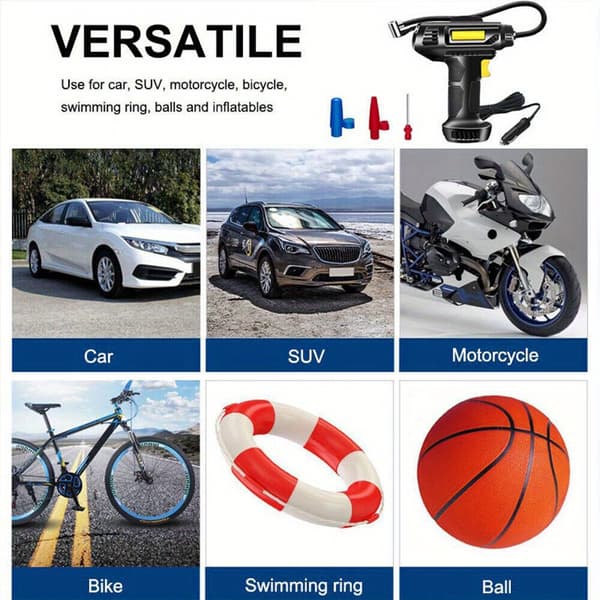 Dækpumpe Bærbar Luftkompressor, 150 PSI Håndholdt Luftpumpe til Bildæk 12V Biladapter, Digitalt Display, til Bold, Motorcykel, (FMY) 1 Sæt 1 Set