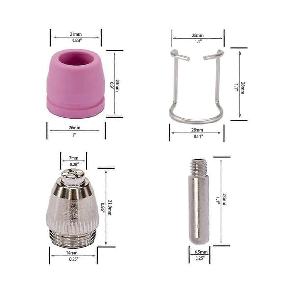 AG60 SG-55 WSD-60 Plasma Cutter Cutting Torch Nozzles Consumables Kit Plasma Cutter Accessories [db] As shown As shown