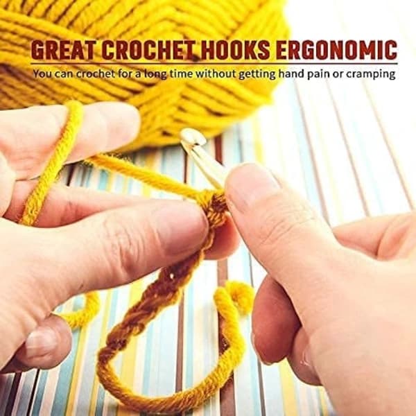 9 deler heklenåler Ergonomisk heklenålsett Nåler for leddgikt hender, A