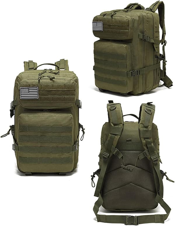 45L Multifunktionell Taktisk Ryggsäck med Stor Kapacitet (Militärgrön)