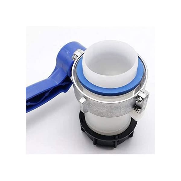 Universal IBC-adapter - Sommerfuglventil - 1000 liters tank - 75 mm IBC-kran - DN50 tilbakeslagsventil