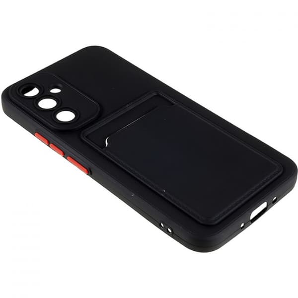 Samsung Galaxy S25 Case with Card Holder & Stand [JUN] BLACK SVART