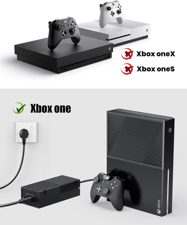 Xbox One Oplader, Strømforsyning til Xbox One AC-stik Erstatningskabel, med 100-240V Spænding