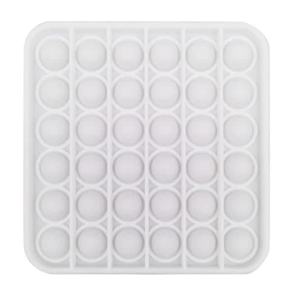 Stuff Certified® Pop It - Fidget Antistressleke Bobleleke Silikon Firkantet Hvit