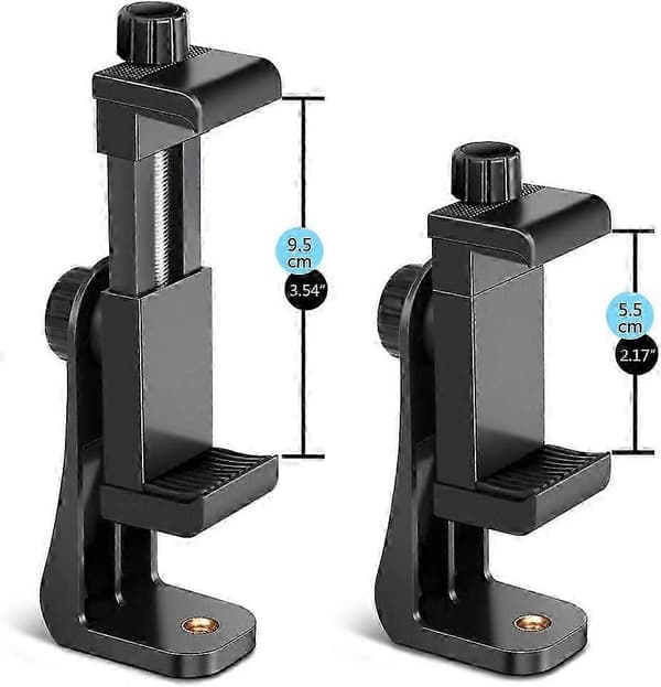 ZK- iPhone Stativ - Universelt Smartphone-stativ med 360° Rotation til Telefoner - Telefonstativadapter med Justerbart Klips - Telefontilbehør