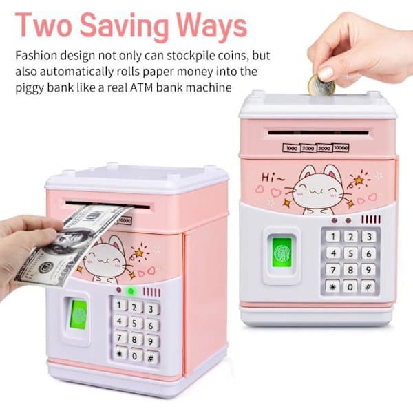 Elektronisk sparegris for barn, tegneserie, minibank, bank