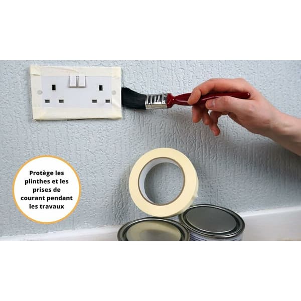 Malertape - 50 mm x 50 m - Til beskyttelse af overflader under dekorations-/malerarbejde - Opløsningsmiddelfri tape - 2 ruller