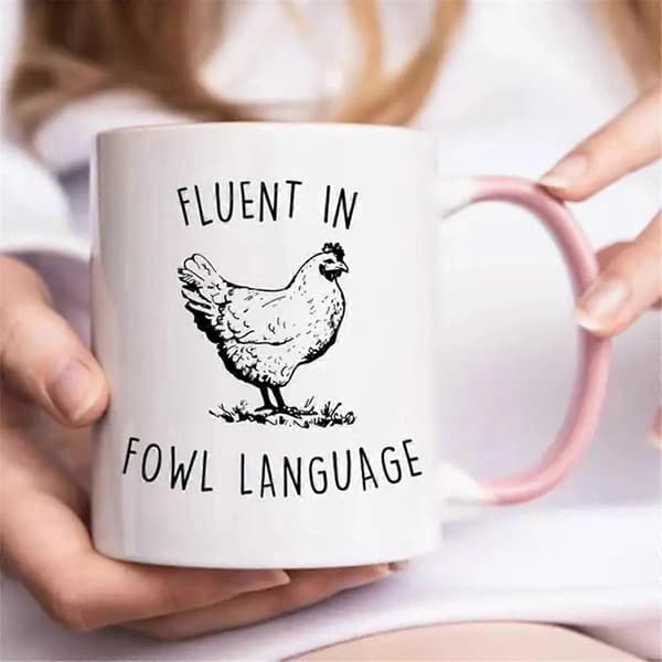 Ceramic Coffee Cup Chicken Pattern Mug 33 cl Modern Coffee Mugs for Tea Milk Cocoa Large Ceramic Coffee Mugs for Home B