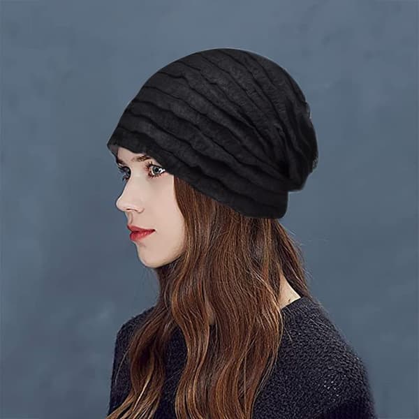 2 st Kvinnors Chemo Huvudbonader Mössor Bomull Slouchy Beanie Mössa Halsduk